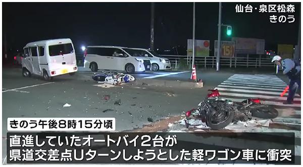 佐藤良樹、軽乗用車でUターン時に石井紘生さんら乗るバイクが衝突死亡